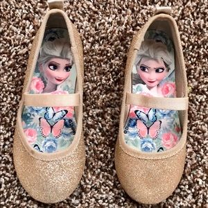 Disney’s Frozen Princess Ballet Gold Glitter Shoes